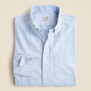 J. Crew Broken-in Organic Cotton Oxford Shirt size S in Jason Blue Multi NWT